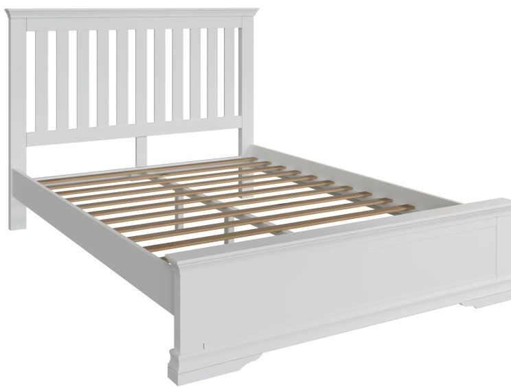 Anna White Wooden Double Bed Frame Only