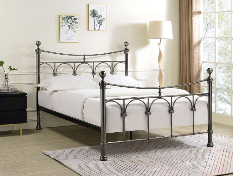 Elizabeth Antique Nickel Double Bed Frame