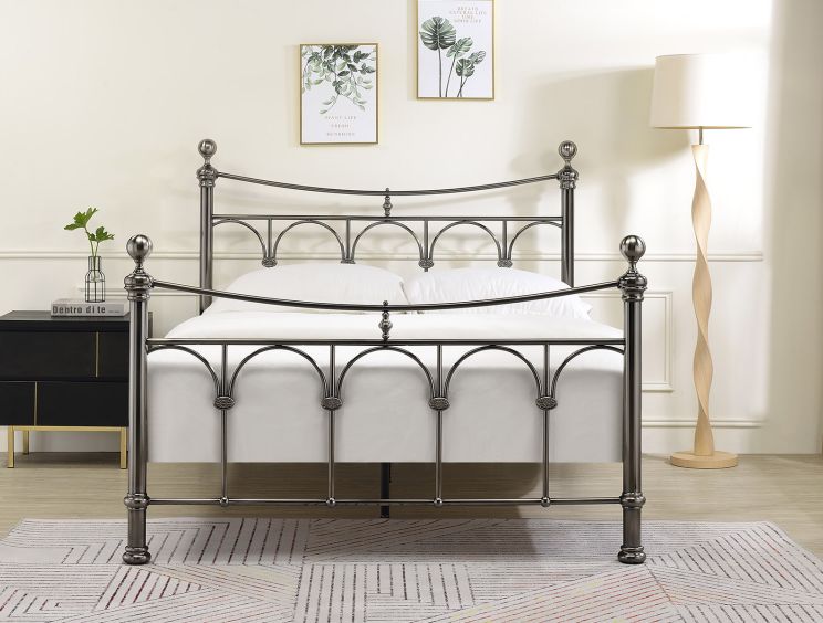 Elizabeth Antique Nickel Double Bed Frame