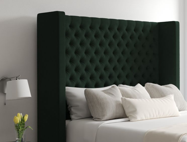 Emma Ottoman Gatsby Forest Headboard and Base Only