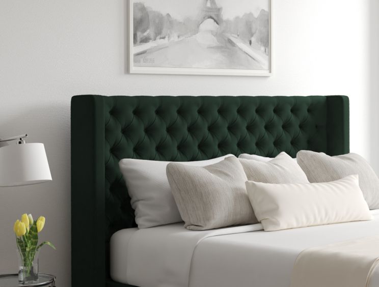 Bella Ottoman Gatsby Forest Headboard and Base Only