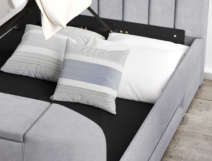 Berkley Upholstered Hugo Platinum Ottoman TV Bed - Bed Frame Only