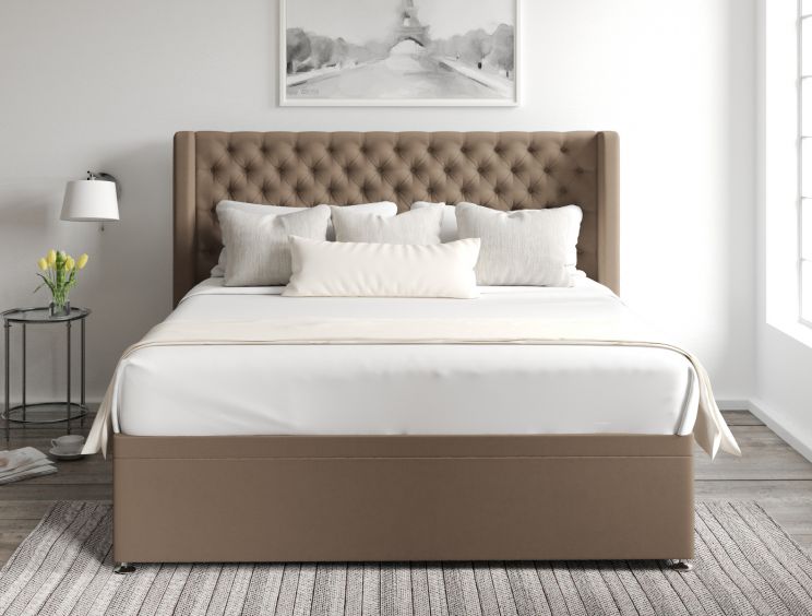 Bella Ottoman Gatsby Taupe Headboard and Base Only