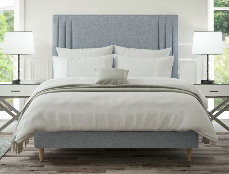 Faith Gouache Eau De Nil Super King Size Classic Shallow Base and Headboard