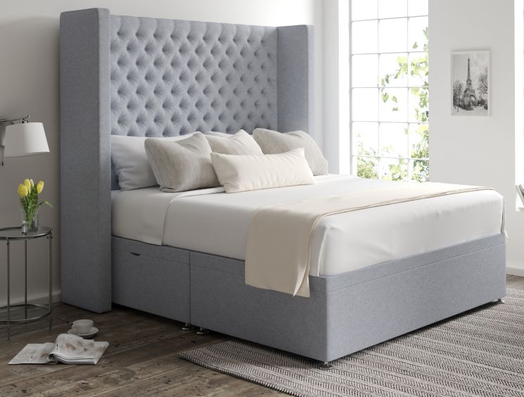 Emma Ottoman Double Gouache Eau De Nil Headboard & Base