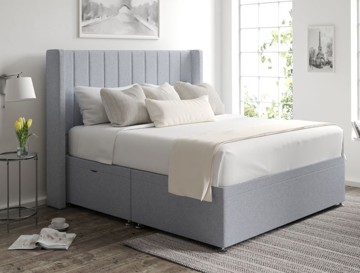 Aurelia Ottoman Double Gouache Eau De Nil Headboard & Base
