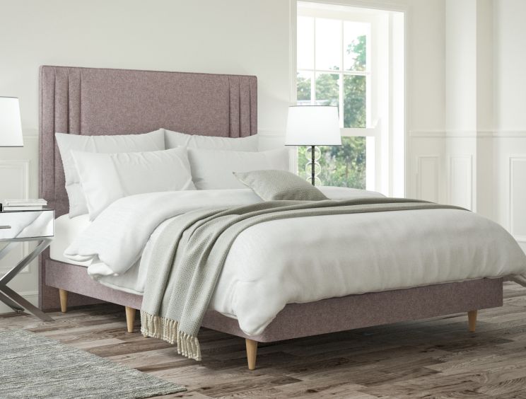Faith Gouache Raspberry Double Classic Shallow Base and Headboard