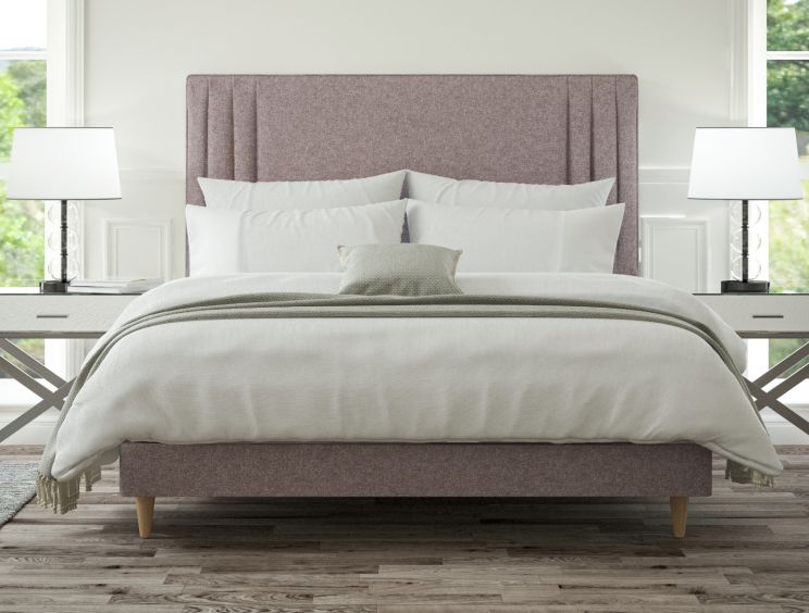 Faith Gouache Raspberry Double Classic Shallow Base and Headboard