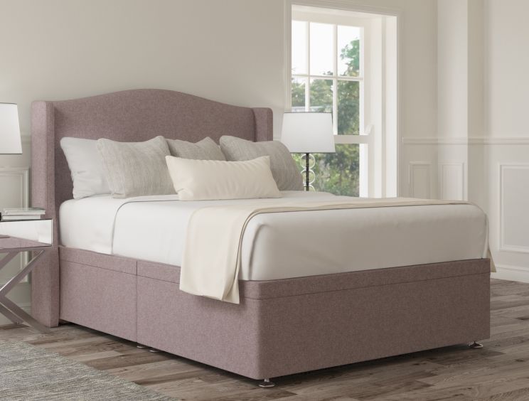Mabel Ottoman Double Gouache Raspberry Headboard & Base