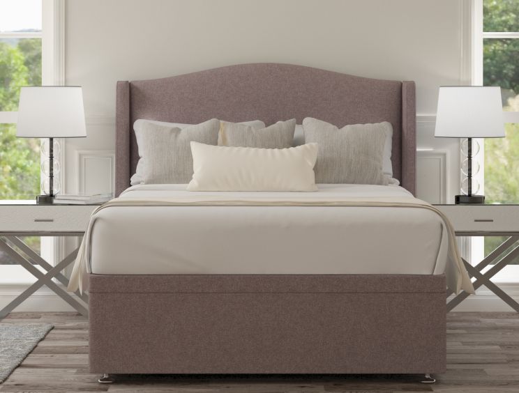 Mabel Ottoman Double Gouache Raspberry Headboard & Base