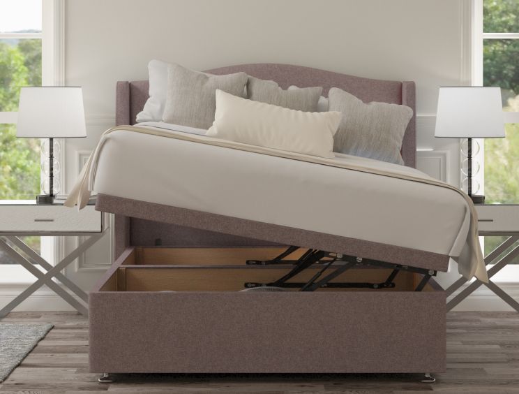 Mabel Ottoman Double Gouache Raspberry Headboard & Base