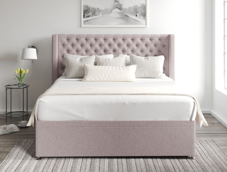Bella Ottoman King Size Gouache Raspberry Headboard & Base