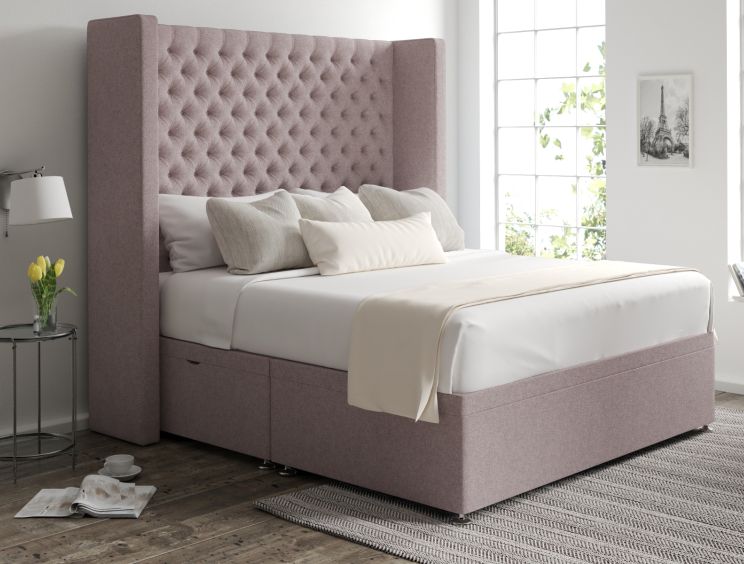Emma Ottoman King Size Gouache Raspberry Headboard & Base