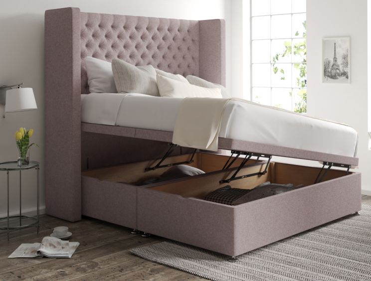 Emma Ottoman Double Gouache Raspberry Headboard & Base