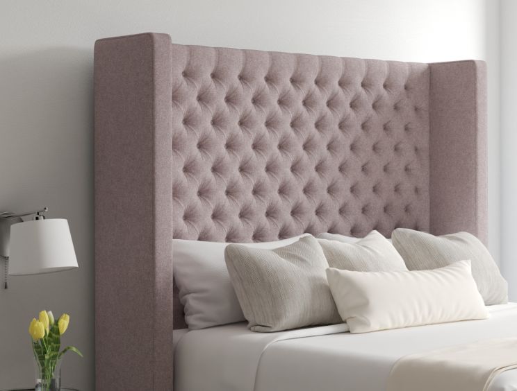 Emma Ottoman King Size Gouache Raspberry Headboard & Base