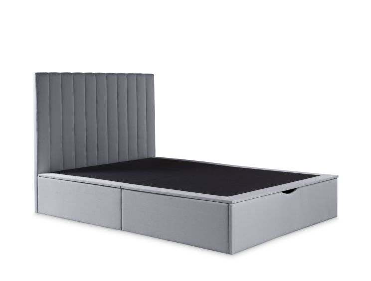 Onelife Light Grey Upholstered Ottoman King Size Bed Frame