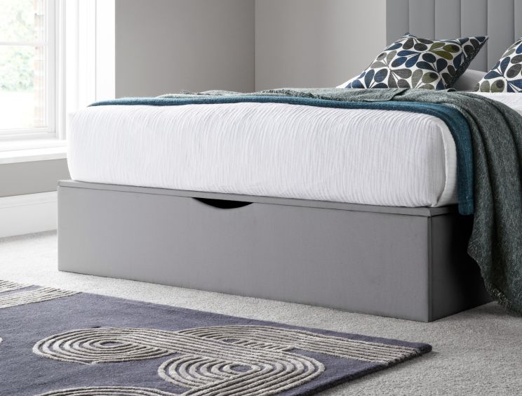 Onelife Light Grey Upholstered Ottoman King Size Bed Frame