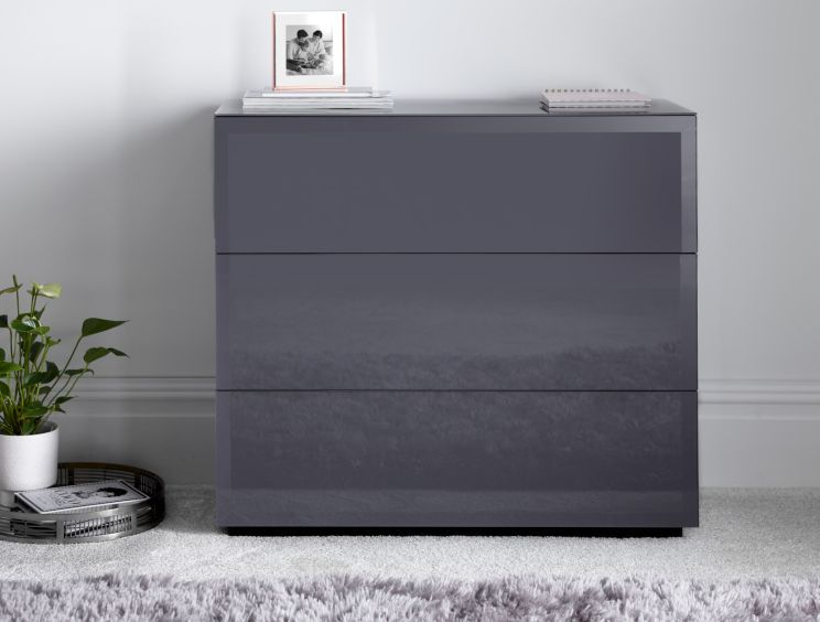 Grey long sale chest of drawers