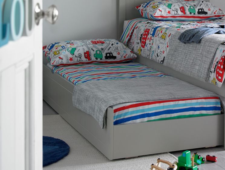 Liv Lou Grey Compact Single Guest Sleepover UnderBed time4sleep