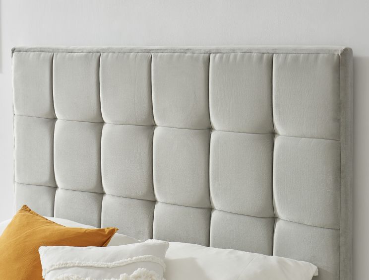 Langham Silver Grey Upholstered Ottoman Storage Bed Frame