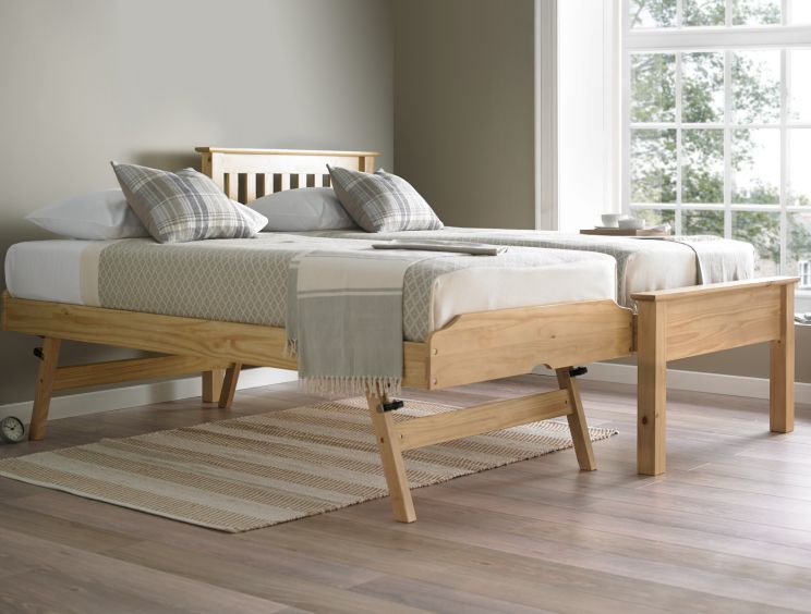 Atlantis Oak finish Wooden Single Guest Bed Including Underbed