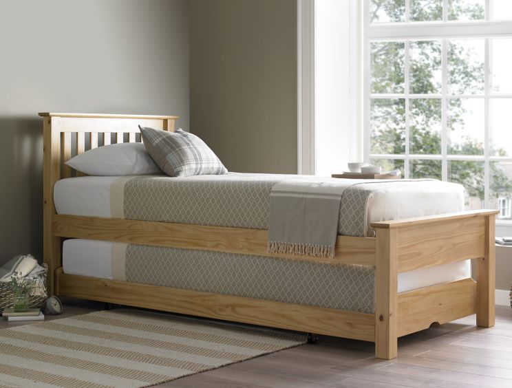 Atlantis Oak finish Wooden Single Guest Bed Including Underbed