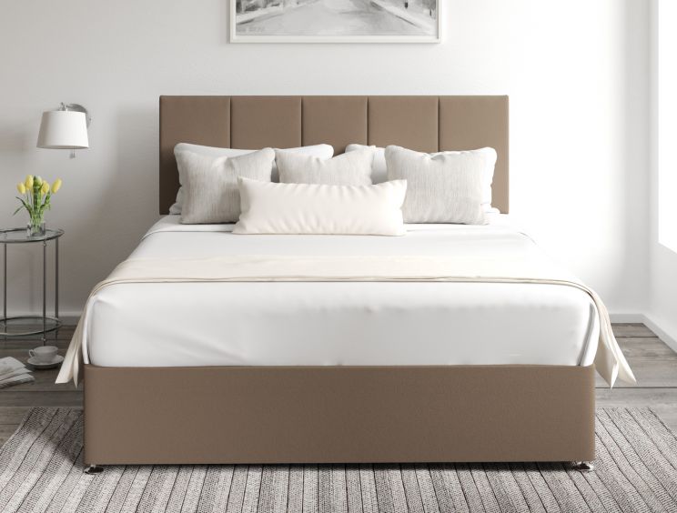 Hannah Classic 4 Drw Continental Gatsby Taupe Headboard and Base Only