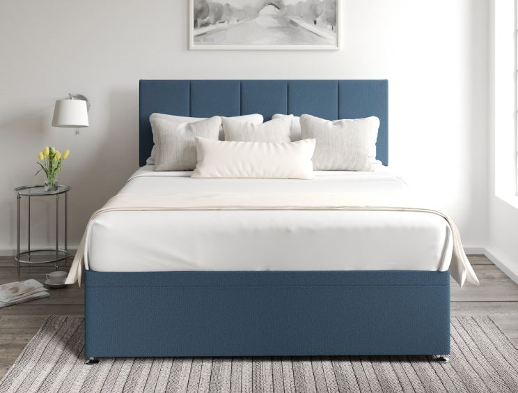 Hannah Ottoman Double Arran Cyan Headboard & Base