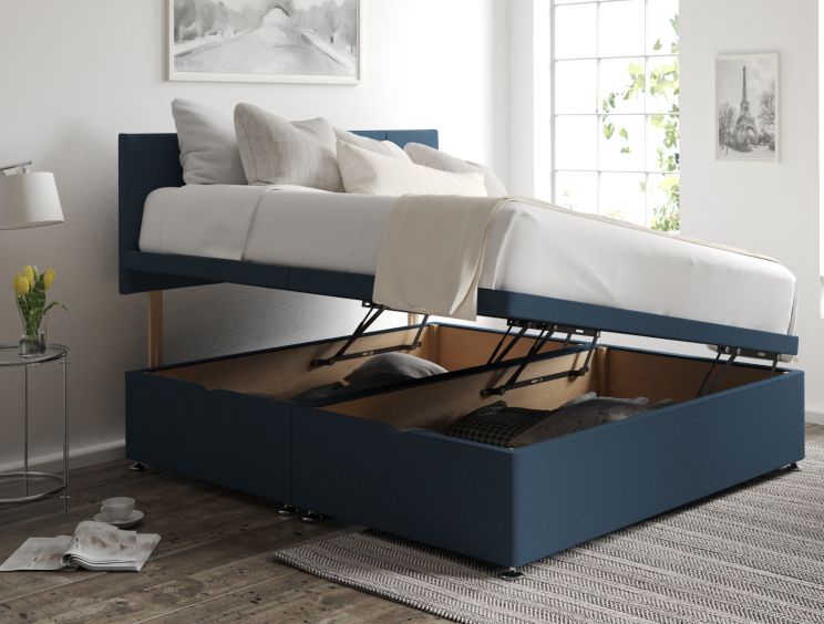 Hannah Ottoman King Size Arran Cyan Headboard & Base
