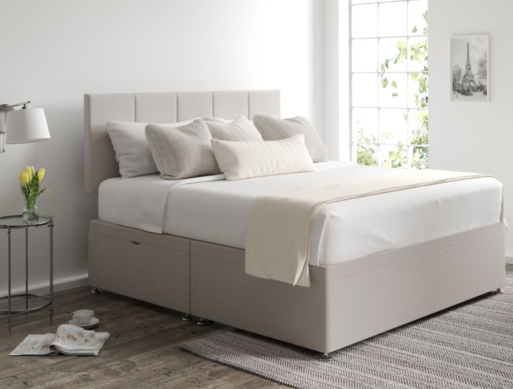 Hannah Ottoman Compact Double Arran Natural Headboard & Base