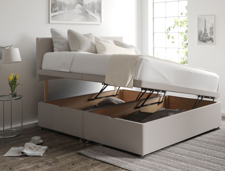 Hannah Ottoman Compact Double Arran Natural Headboard & Base