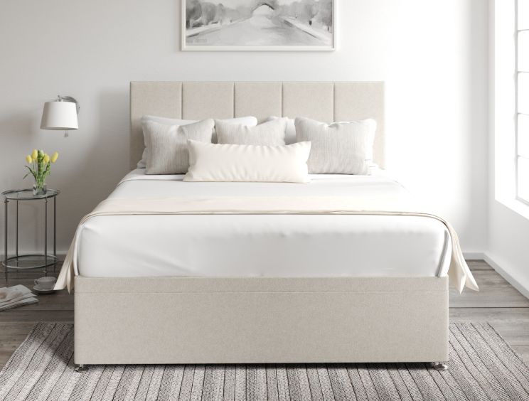 Hannah Ottoman Compact Double Trebla Flax Headboard & Base