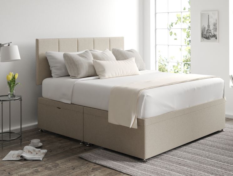 Hannah Ottoman Compact Double Trebla Stone Headboard & Base
