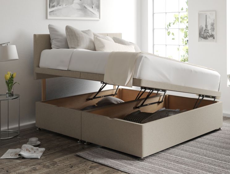 Hannah Ottoman Compact Double Trebla Stone Headboard & Base