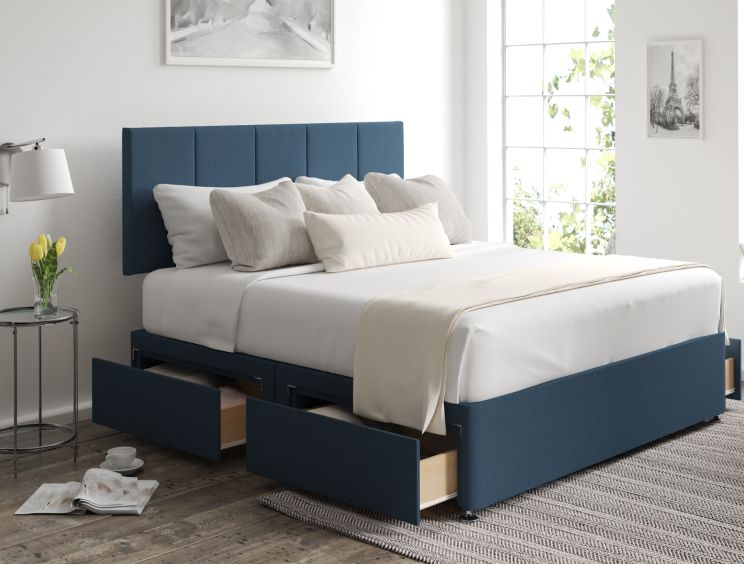 Hannah Classic 4Drw Double Arran Cyan Headboard & Base