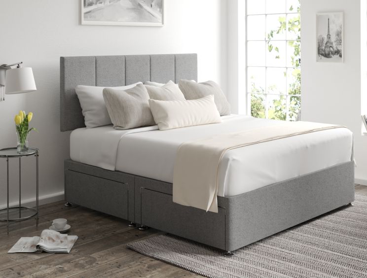 Hannah Classic 4Drw Compact Double Arran Pebble Headboard & Base