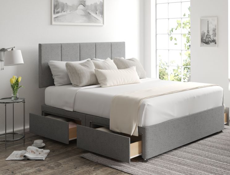 Hannah Classic 4Drw Compact Double Arran Pebble Headboard & Base