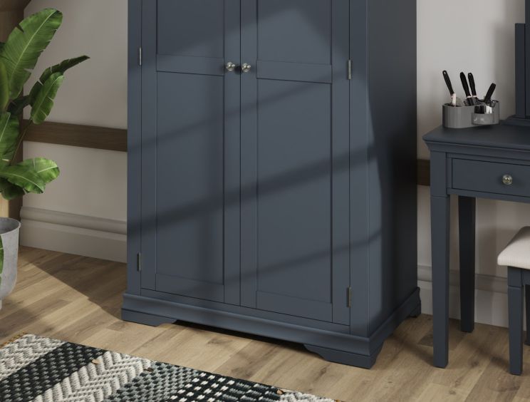 Harley Midnight Grey 2 Door Hanging Wardrobe Only