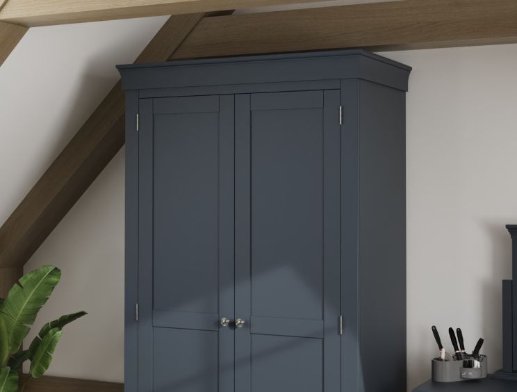 Harley Midnight Grey 2 Door Hanging Wardrobe Only
