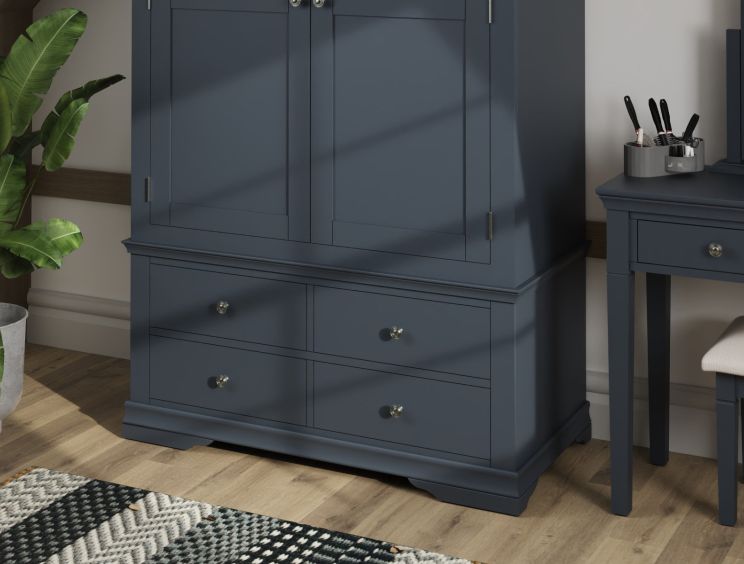 Harley Midnight Grey 2 Door 4 Drawer Wardrobe Only