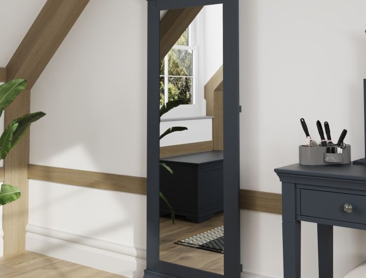 Harley Midnight Grey Cheval Mirror Only