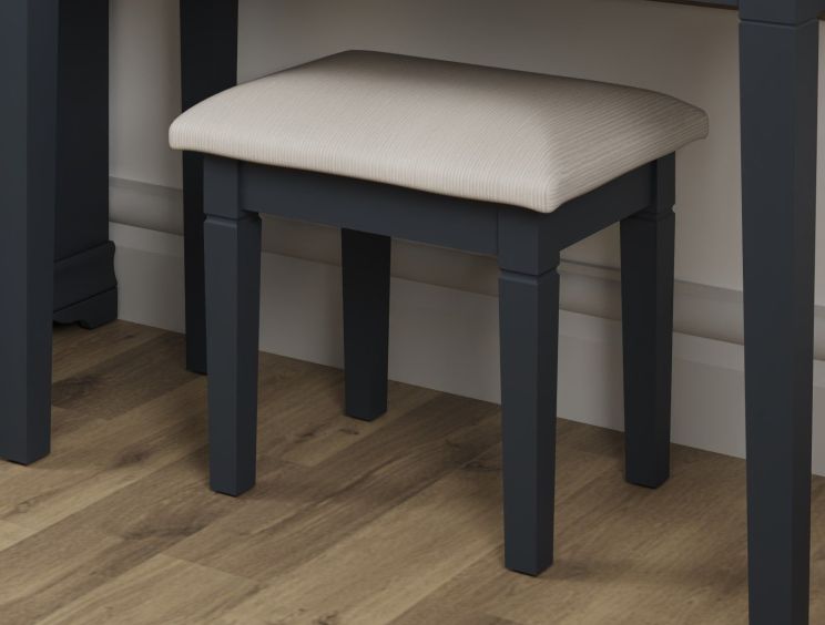 Harley Midnight Grey Dressing Table Stool Only