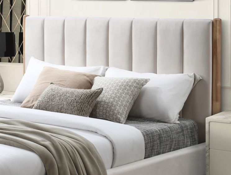 Harper Upholstered Beige Natural Bed Frame time4sleep