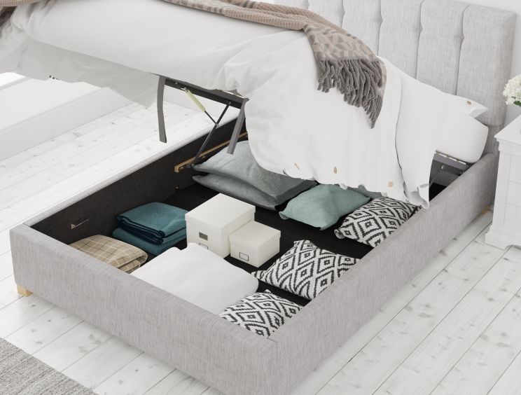 Hemsley Ottoman Pastel Cotton Storm Double Bed Frame Only