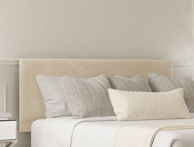 Henley Naples Cream Upholstered Double Headboard and Non-Storage Base