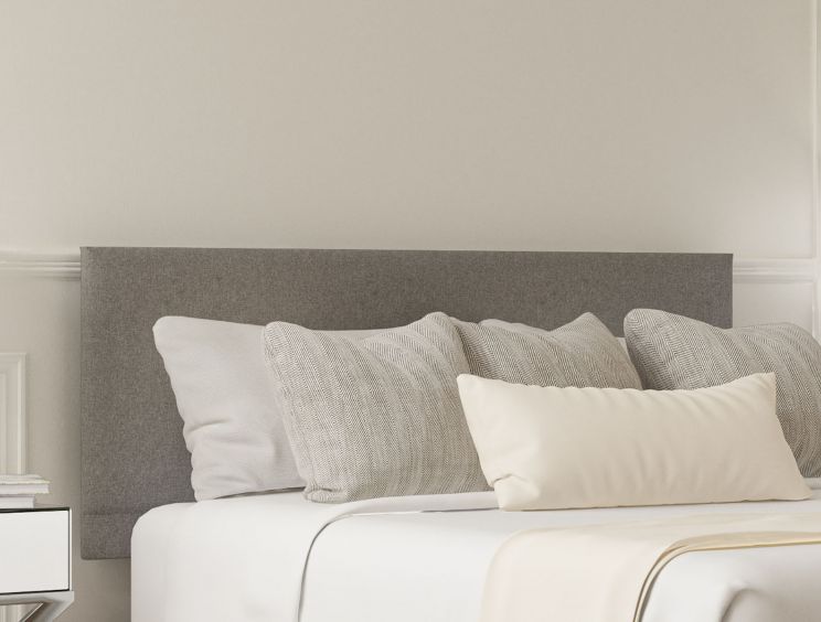 Henley Siera Silver Upholstered Super King Size Headboard and Shallow Base On Legs