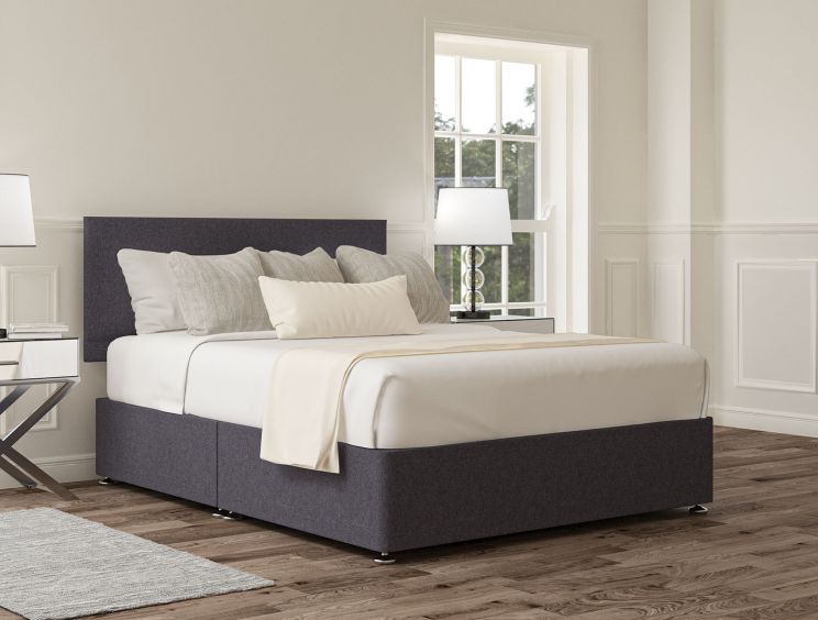 Henley Siera Denim Upholstered Double Headboard and Non-Storage Base