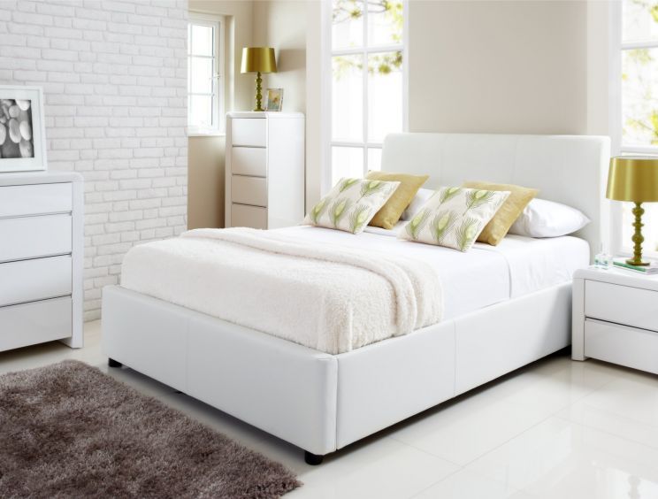 Also available in Black or Brown 3ft Single White Ottoman Lift Up Storage Faux Leather Bed Perfect for storing Shoes DVDs Bedding Clothes Master Bedroom Childrens Bedroom Teens Bedroom Guest Bedroom 