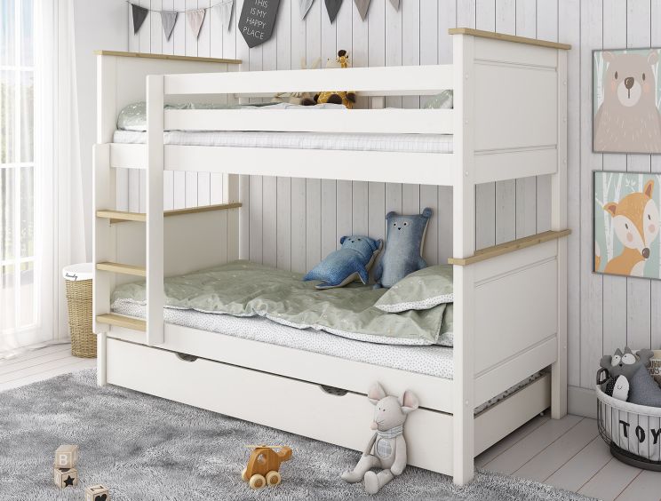 Heritage White Bunk Bed Frame With Drawer