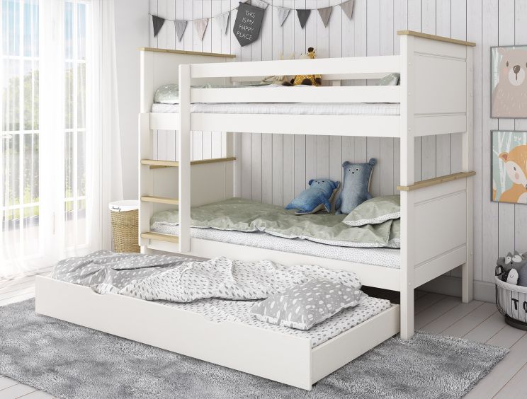 Heritage White Bunk Bed Frame With Drawer